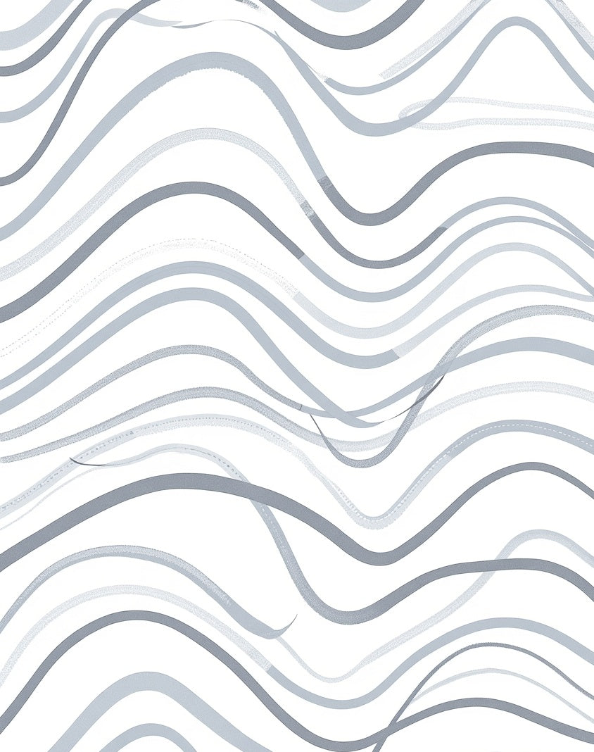 Subtle Grey Wavy Line Design Rug