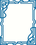 Blue Abstract Swirl Border Rug