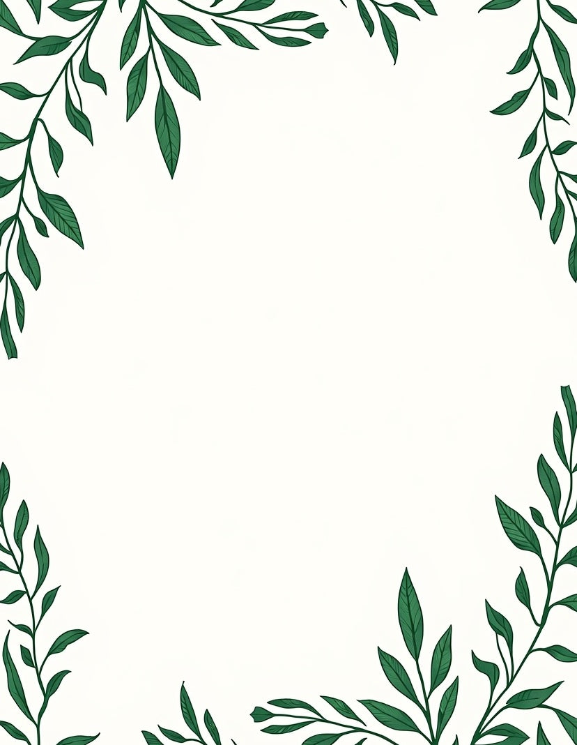 Green Leaf Vines Corner Design Rug