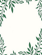 Green Leaf Vines Corner Design Rug