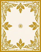 Golden Floral Vintage Border Design Rug