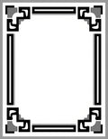 Bold Black White Geometric Framing Rug