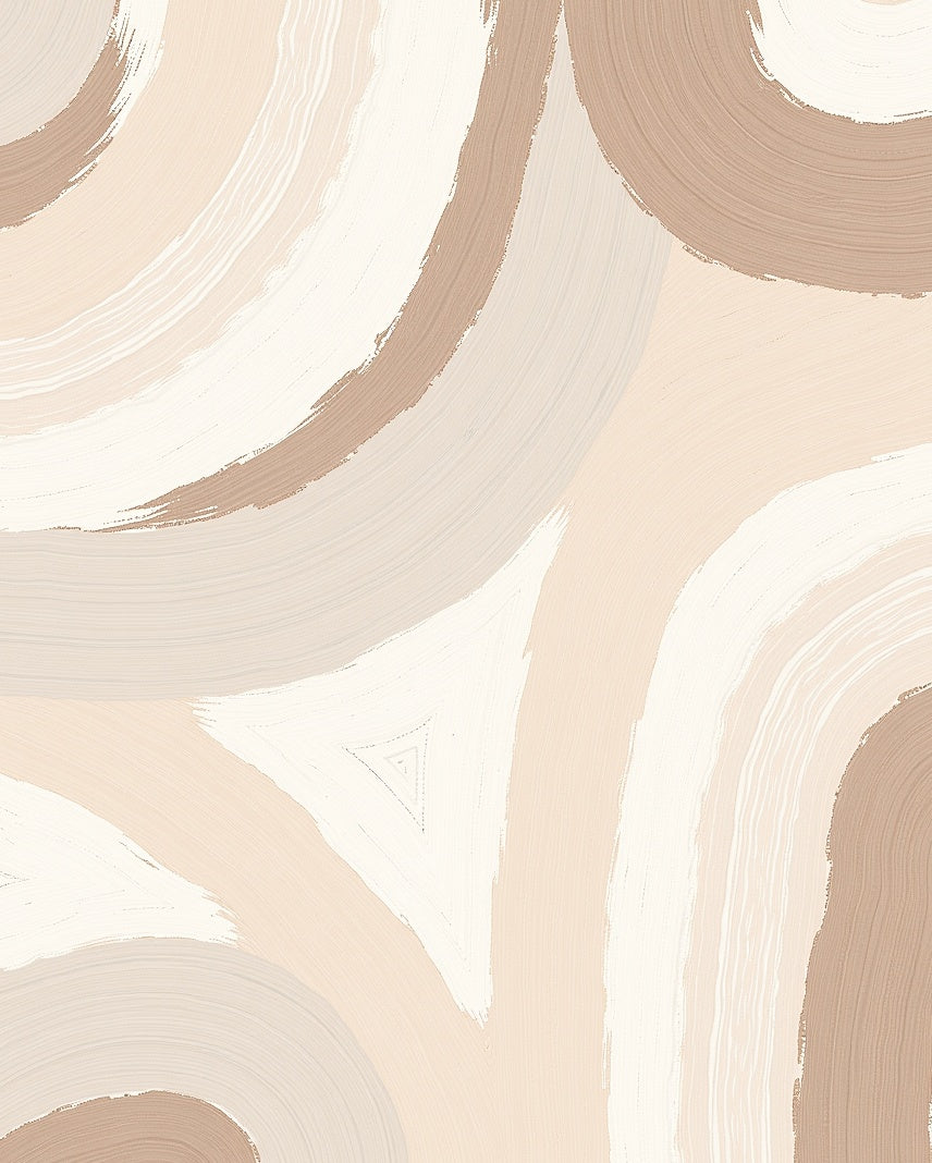 Neutral Brushstroke Arch Pattern Rug