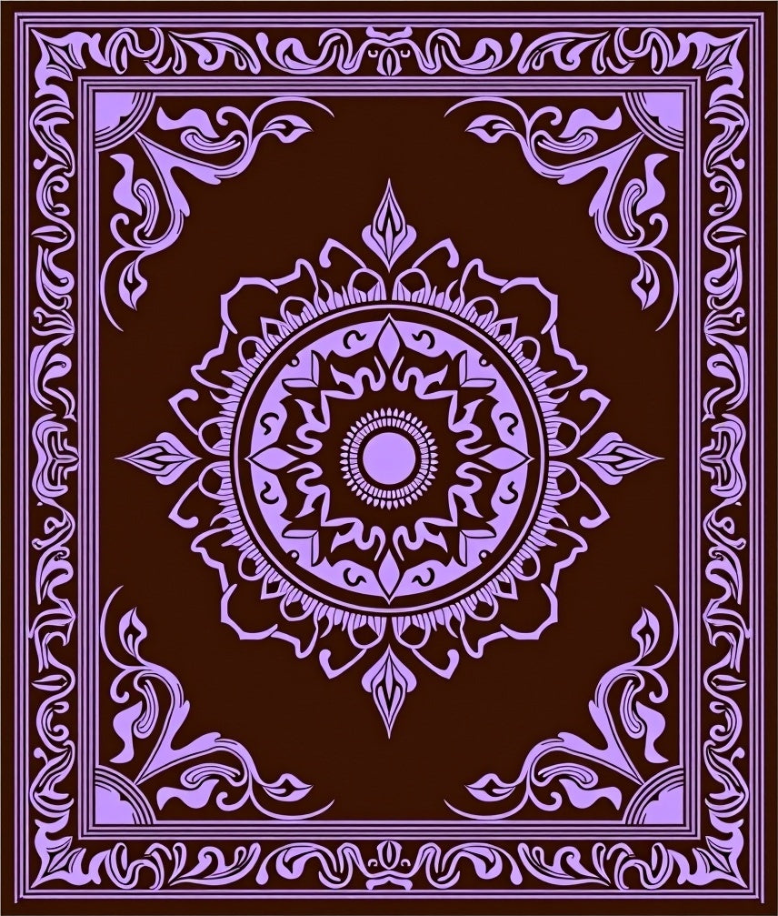 Elegant Purple Mandala Art Rug