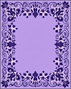 Ornate Floral Scrollwork Border Design Rug