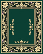 Ornate Floral Border Vine Design Rug