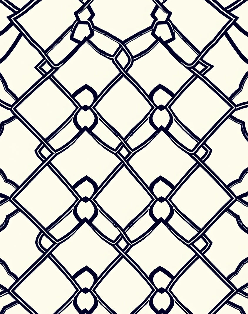 Classic Chain Link Overlay Design Rug