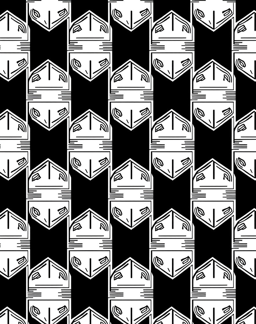 Sharp Black White Graphic Geometric Pattern Rug