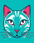 Feline Face Abstract Design Rug