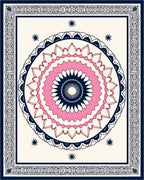 Mandala Design With Pink Blue Accents Rug
