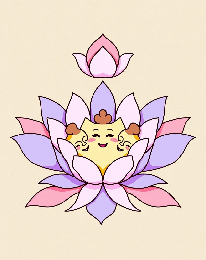 Cute Lotus Flower Pattern Rug