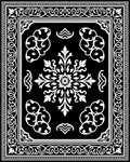 Elegant Black White Floral Pattern Rug