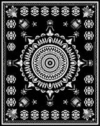 Black White Mandala Floral Pattern Rug