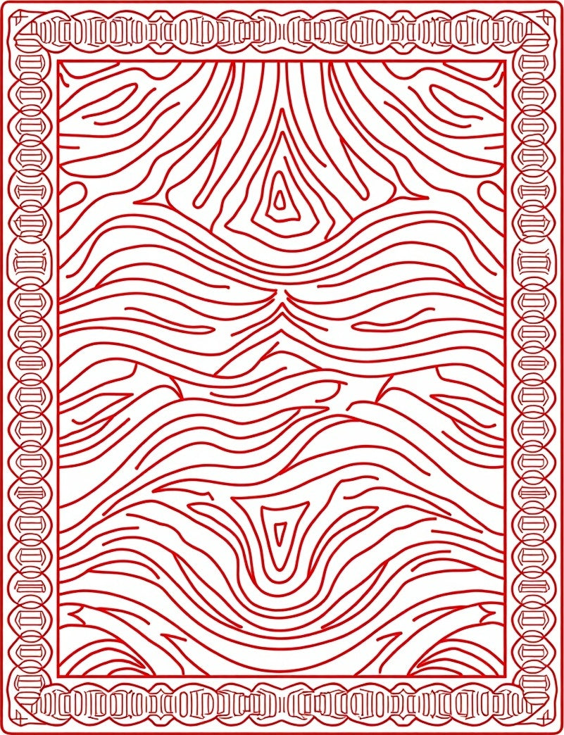 Red Wood Grain Pattern Rug