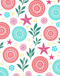 Coastal Floral Starfish Pattern Design Rug