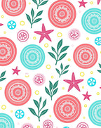 Coastal Floral Starfish Pattern Design Rug