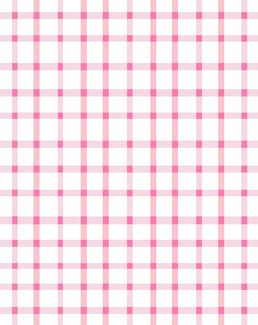 Pink And White Checked Pattern Rug