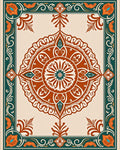 Intricate Floral Medallion Artwork Rug