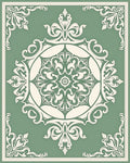 Elegant Damask Floral Medallion Rug