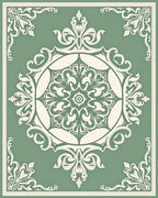 Elegant Damask Floral Medallion Rug