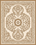 Ornate Sun Scrollwork Pattern Rug