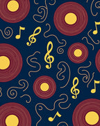 Musical Notes Records Pattern Rug