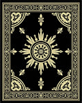Antique Sunburst Floral Border Design Rug
