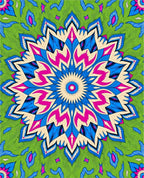 Radial Swirl Floral Pattern Rug