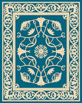 Ornate Floral Scrollwork Design Rug