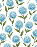 Powder Blue Dahlia Floral Pattern Rug