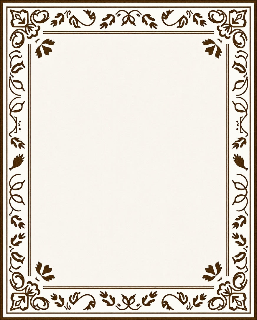 Classic Floral Border With Leaf Accents Rug