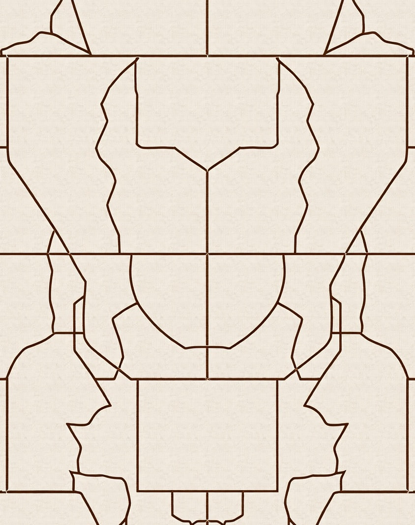 Abstract Geometric Line Art Pattern Rug