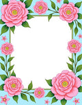 Pink Floral Border Design Rug