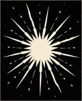 Bold Starburst Patterned Black Rug
