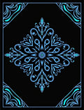 Luminous Blue Floral Mandala Design Rug