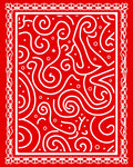 Bold Red Swirl Abstraction Rug