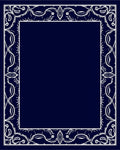 Elegant White Scroll Border Design Rug