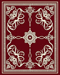 Intricate Floral Arabesque Border Design Rug