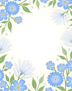 Blue Daisy Floral Nature Design Rug