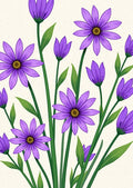 Purple Daisy floral design Rug