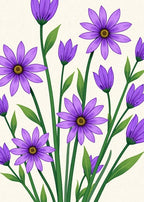 Purple Daisy floral design Rug