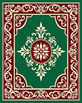 Elegant Crimson Cream Floral Design Rug