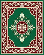 Elegant Crimson Cream Floral Design Rug