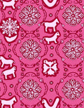 Pink Red Horse Floral MedallionRug Rug