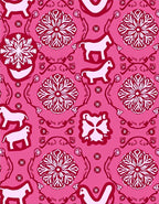 Pink Red Horse Floral MedallionRug Rug
