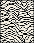 Abstract Black Wave Pattern Rug