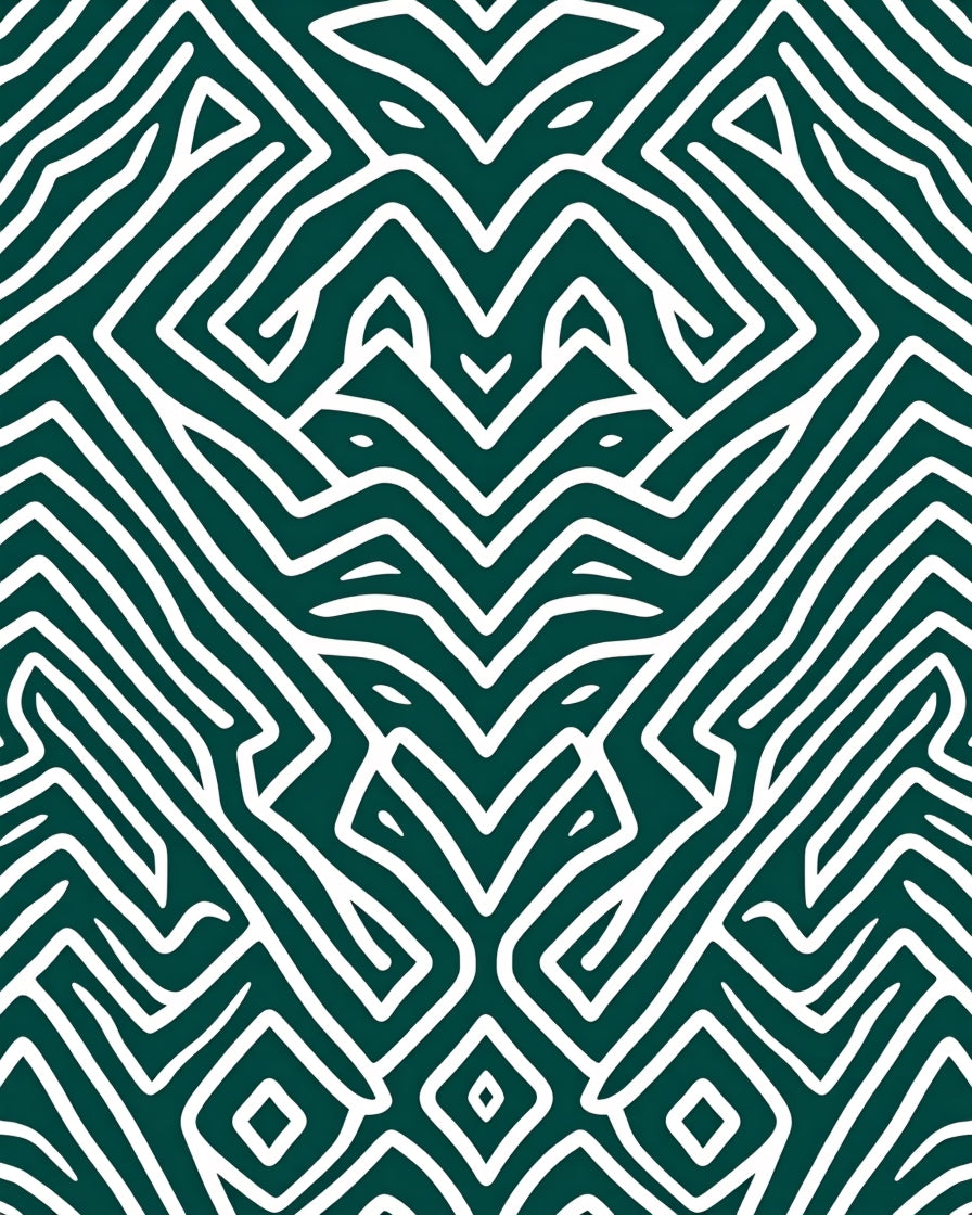 Abstract Geometric Maze Pattern Rug
