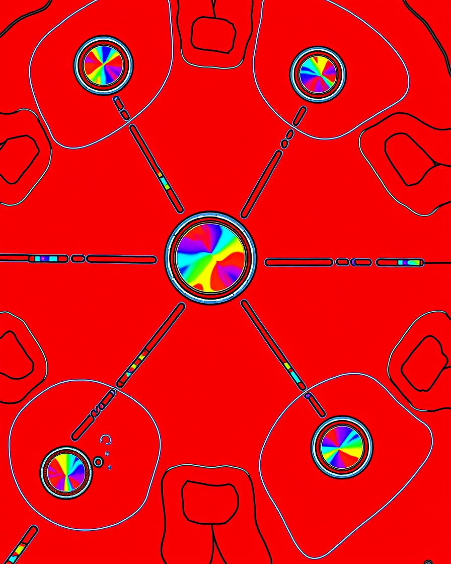 Radiant Circular Rainbow Patterned Rug
