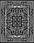 Black White Abstract Geometric Design Rug