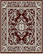 Classic Ivory Swirl Floral Pattern Rug